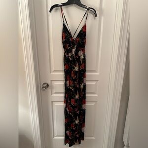 Lush Women’s Medium Floral Black Maxi Dress